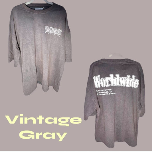 The Fiendsters Vintage Gray Oversized T-Shirt